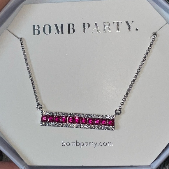 Bomb Party RBP3165 OG Ruby Bar Necklace - Picture 1 of 8